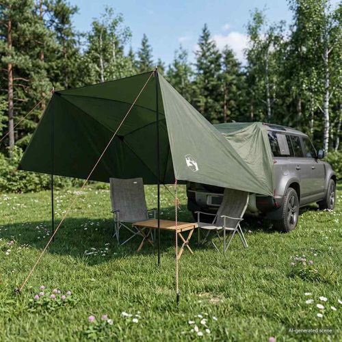 Автомобилна палатка с покрив Военнозелено 308 x 215 x 220 см