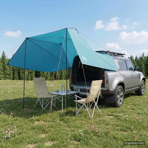 Автомобилна палатка Синьо 350 x 250 cm Полиестер и стомана