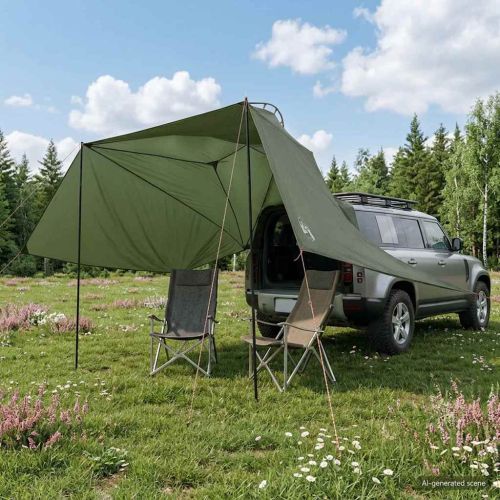 Автомобилна палатка с покрив Военнозелено 350 x 250 cm