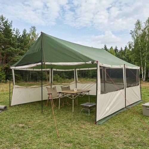 Семейна палатка Зелено 450 x 400 x 265 см Полиестер и стомана
