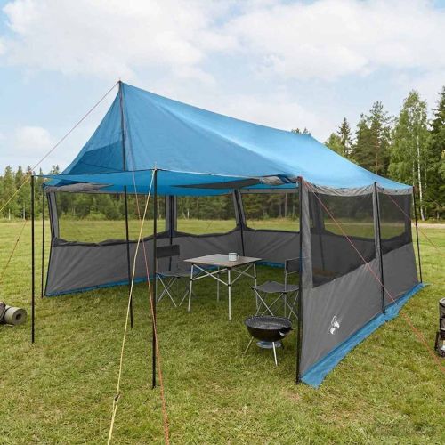 Семейна палатка Синьо 450 x 400 x 265 см Полиестер и стомана