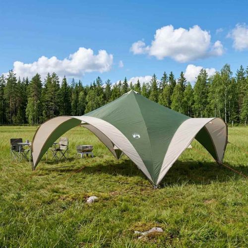 Парти шатър Зелено 400 x 400 x 320 см Полиестер и стомана