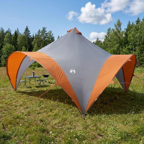 Парти шатър с покрив Сив и оранжев 400 x 400 x 320 см