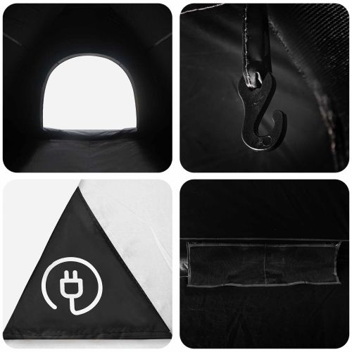 Къмпинг наметало с покрив Бял blackout 275 x 215 x 125 см