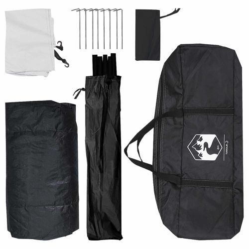 Къмпинг наметало с покрив Бял blackout 335 x 275 x 180 см