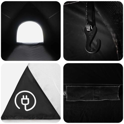 Къмпинг наметало с покрив Бял blackout 335 x 275 x 180 см