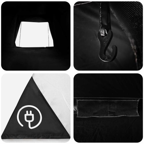 Къмпинг наметало с покрив Бял blackout 275 x 215 x 125 см