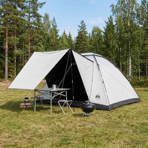 Къмпинг наметало с покрив Бял blackout 335 x 275 x 180 см