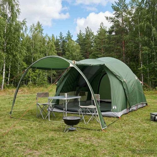 Тунелна палатка Зелено 370 x 275 x 210 см Полиестер и стомана