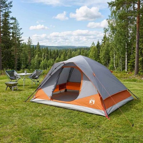 Бърза палатка с покрив Сив и оранжев 305 x 215 x 140 см