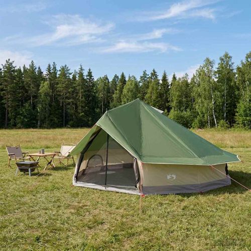 Палатка типи Зелено 800 x 800 x 430 см Полиестер и стомана