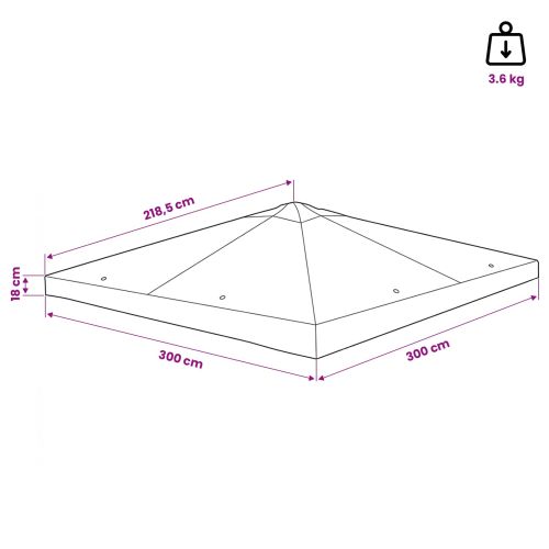 Покривало за беседка Таупе 300 x 300 cm Полиестер и стомана