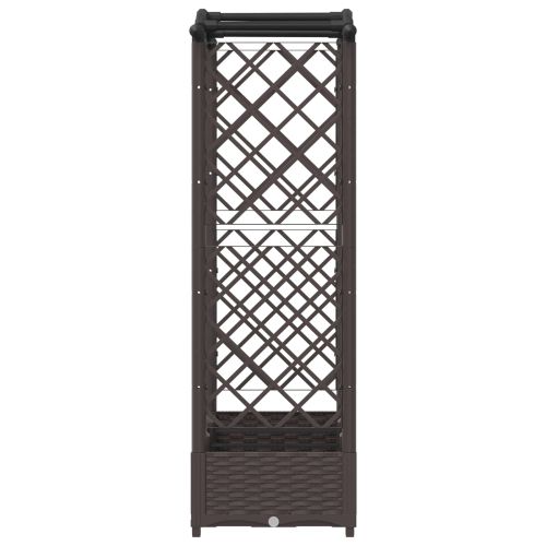 Повдигнато легло с решетка и покривка Кафяво 169 x 40 x 123 см