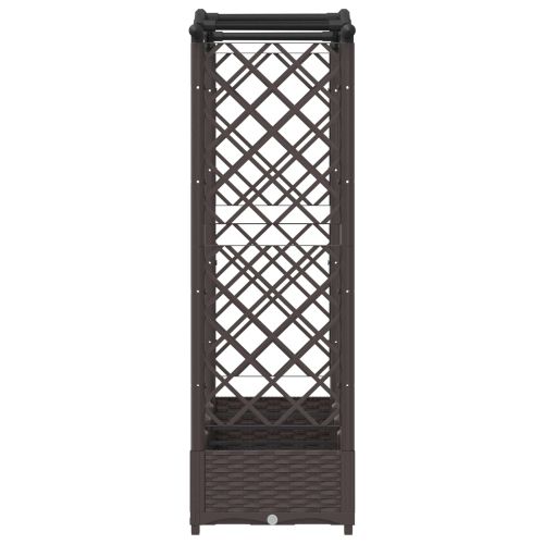 Повдигнато легло с решетка и покривка Кафяво 207 x 40 x 123 см