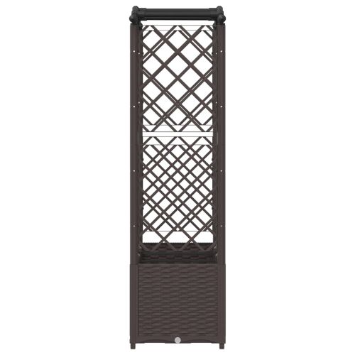 Повдигнато легло с решетка и покривка Кафяво 164 x 40 x 138 см