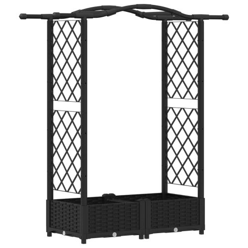 Повдигнато легло с решетка и покривка Черно 124 x 40 x 123 см