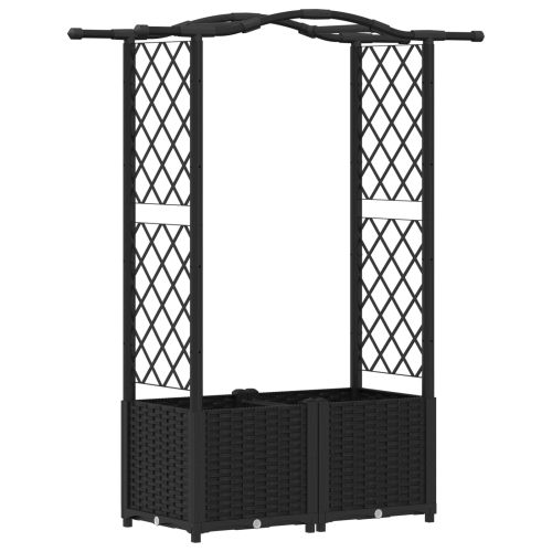 Повдигнато легло с решетка и покривка Черно 125 x 40 x 138 см