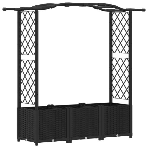 Повдигнато легло с решетка и покривка Черно 164 x 40 x 138 см