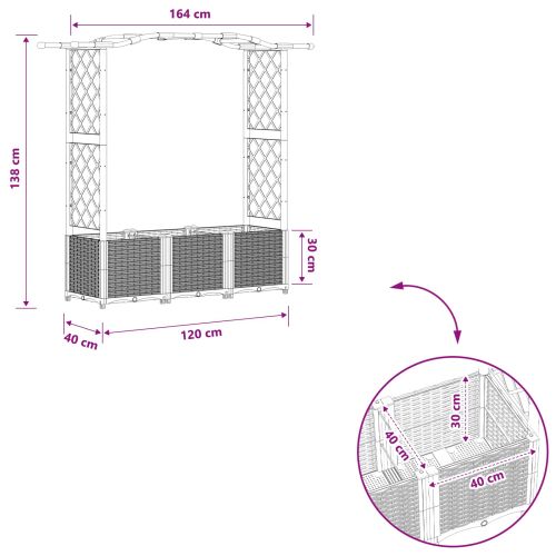 Повдигнато легло с решетка и покривка Черно 164 x 40 x 138 см
