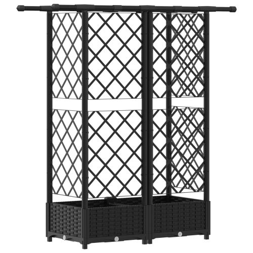 Повдигнато легло с решетка и покривка Черно 124 x 40 x 121 см