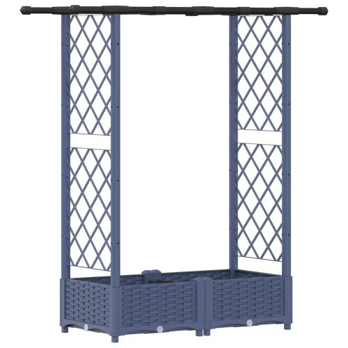 Повдигнато легло с решетка и покривка Сиво 122,5 x 40 x 121 см