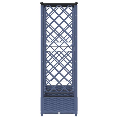Повдигнато легло с решетка и покривка Сиво 203 x 40 x 121 см ПП