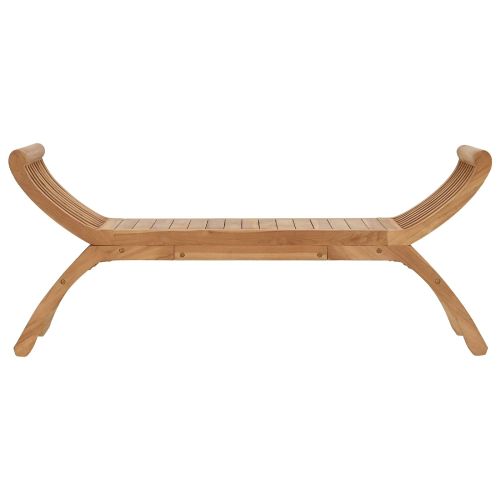 Градинска пейка 2 -Seater 126 cm Солидно тиково дърво Натурално