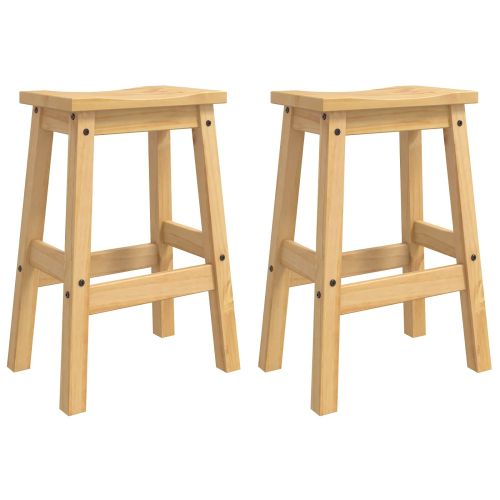 VidaXL Бар стол 2 pcs Пчелен восък 44 x 30 x 63 см Солидна бор