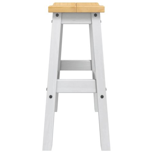 VidaXL Бар стол 2 pcs Бяло и восък от мед 44 x 30 x 63 см Солидна бор