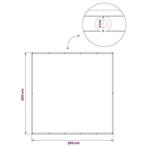 Прозорец за балкон 200 x 200 cm Тъкан с PU покритие Светлосиво