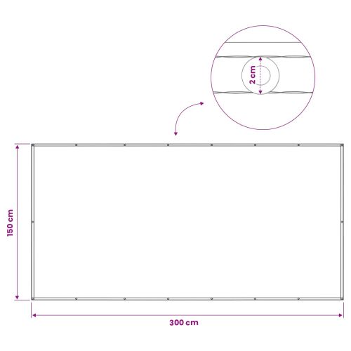 Прозорец за балкон 150 x 300 cm Тъкан с PU покритие