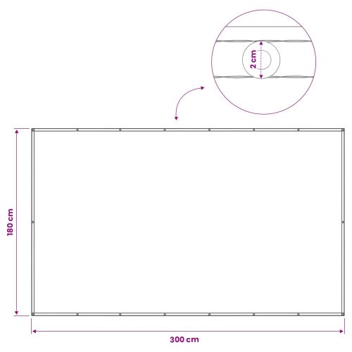 Прозорец за балкон 180 x 300 cm Тъкан с PU покритие