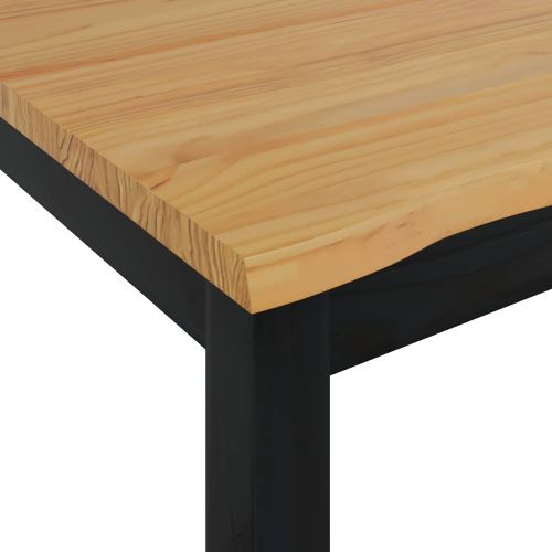VidaXL Трапезна маса EKAI Черно 112 x 70 x 76,5 см
