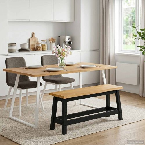 VidaXL Пейка за хранене EKAI Черно 91,5 x 29 x 45,5 см