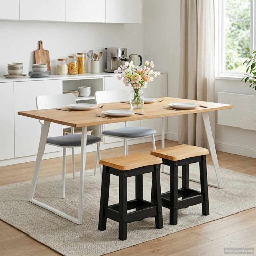 VidaXL Бар стол EKAI 2 pcs Черно 40 x 29 x 45,5 см