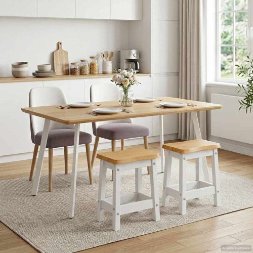 VidaXL Бар стол EKAI 2 pcs Бяло 40 x 29 x 45,5 см