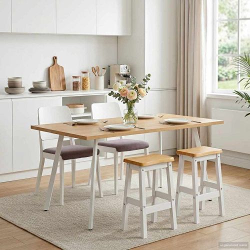 VidaXL Висок бар стол EKAI 2 pcs Бяло 40 x 29 x 63 см