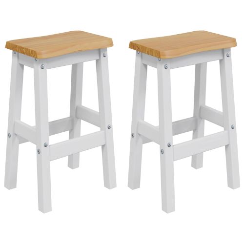 VidaXL Висок бар стол EKAI 2 pcs Бяло 40 x 29 x 63 см