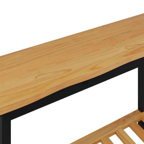 VidaXL Конзолна маса с рафт със съхранение EKAI Черно 112 x 35 x 76 см