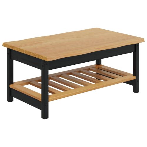 VidaXL Масичка за кафе EKAI Черно 100 x 60 x 45,5 см