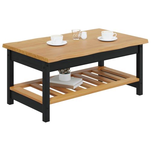VidaXL Масичка за кафе EKAI Черно 100 x 60 x 45,5 см