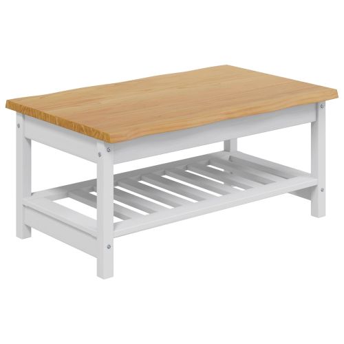VidaXL Масичка за кафе EKAI Бяло 100 x 60 x 45,5 см