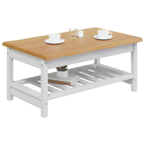VidaXL Масичка за кафе EKAI Бяло 100 x 60 x 45,5 см