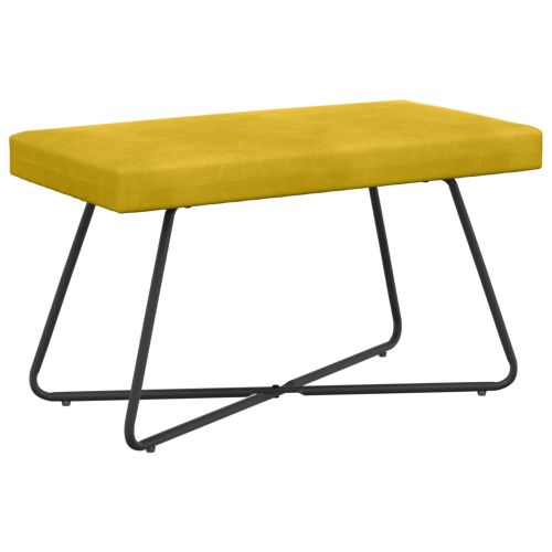 Пейка Едноцветен Жълто 80 x 40 x 45 см Кадифе