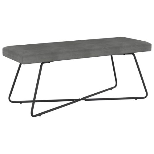 Пейка Едноцветен Тъмносиво 110 x 40 x 45 cm Кадифе