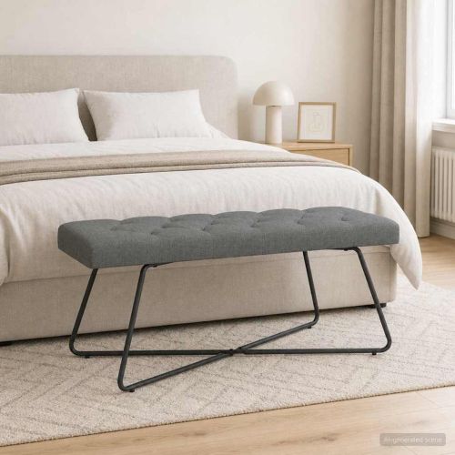 Пейка с копчета Тъмносиво 110 x 40 x 46 cm Текстил