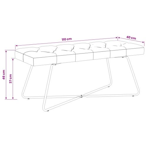 Пейка с копчета Тъмносиво 110 x 40 x 46 cm Текстил