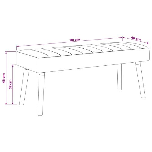 Пейка с канали Кремаво 110 x 40 x 46 cm Текстил