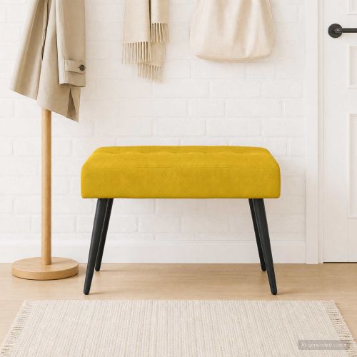 Пейка с копчета Жълто 60 x 40 x 45 см Кадифе