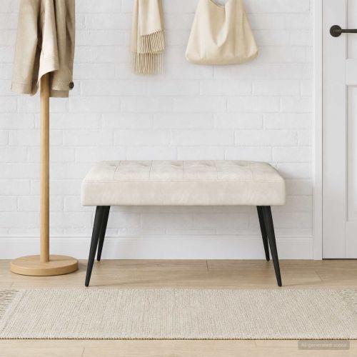 Пейка с копчета Кремаво 80 x 40 x 46 см Кадифе